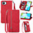 Custodia Portafoglio In Pelle Cover con Supporto S06D per Realme C30s Rosso