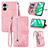 Custodia Portafoglio In Pelle Cover con Supporto S06D per Realme C33 Rosa