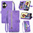 Custodia Portafoglio In Pelle Cover con Supporto S06D per Realme C55 Viola