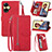 Custodia Portafoglio In Pelle Cover con Supporto S06D per Realme Narzo N55 Rosso