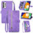 Custodia Portafoglio In Pelle Cover con Supporto S06D per Samsung Galaxy A72 4G Viola