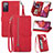 Custodia Portafoglio In Pelle Cover con Supporto S06D per Samsung Galaxy S20 FE 4G Rosso