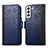 Custodia Portafoglio In Pelle Cover con Supporto S06D per Samsung Galaxy S23 5G Blu