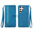 Custodia Portafoglio In Pelle Cover con Supporto S06D per Samsung Galaxy S23 Ultra 5G Blu