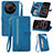 Custodia Portafoglio In Pelle Cover con Supporto S06D per Sharp Aquos R8 Pro Blu