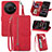 Custodia Portafoglio In Pelle Cover con Supporto S06D per Sharp Aquos R8 Pro Rosso