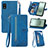 Custodia Portafoglio In Pelle Cover con Supporto S06D per Sharp Aquos wish3