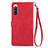 Custodia Portafoglio In Pelle Cover con Supporto S06D per Sony Xperia 10 IV Rosso