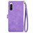 Custodia Portafoglio In Pelle Cover con Supporto S06D per Sony Xperia 10 IV SO-52C Viola