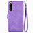 Custodia Portafoglio In Pelle Cover con Supporto S06D per Sony Xperia 5 IV Viola