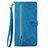 Custodia Portafoglio In Pelle Cover con Supporto S06D per Vivo Y02S Blu