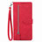 Custodia Portafoglio In Pelle Cover con Supporto S06D per Vivo Y02S Rosso