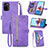 Custodia Portafoglio In Pelle Cover con Supporto S06D per Xiaomi Poco M5S Viola