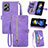 Custodia Portafoglio In Pelle Cover con Supporto S06D per Xiaomi Poco X4 GT 5G Viola