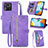 Custodia Portafoglio In Pelle Cover con Supporto S06D per Xiaomi Redmi 10 India Viola