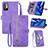 Custodia Portafoglio In Pelle Cover con Supporto S06D per Xiaomi Redmi Note 10 5G Viola