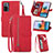 Custodia Portafoglio In Pelle Cover con Supporto S06D per Xiaomi Redmi Note 10 Pro 4G Rosso