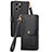 Custodia Portafoglio In Pelle Cover con Supporto S07D per Apple iPhone 15 Pro Nero