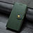 Custodia Portafoglio In Pelle Cover con Supporto S07D per Xiaomi Redmi 9 Prime India Verde