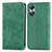 Custodia Portafoglio In Pelle Cover con Supporto S08D per Oppo A17 Verde