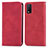 Custodia Portafoglio In Pelle Cover con Supporto S08D per Vivo Y3s (2021) Rosso