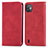 Custodia Portafoglio In Pelle Cover con Supporto S08D per Wiko Y82 Rosso