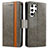 Custodia Portafoglio In Pelle Cover con Supporto S10D per Samsung Galaxy S23 Ultra 5G Grigio