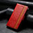 Custodia Portafoglio In Pelle Cover con Supporto S10D per Sharp Aquos R8 Pro Rosso