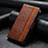 Custodia Portafoglio In Pelle Cover con Supporto S10D per Xiaomi Poco M5S Marrone
