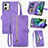 Custodia Portafoglio In Pelle Cover con Supporto S14D per Motorola Moto G54 5G Viola