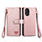 Custodia Portafoglio In Pelle Cover con Supporto S15D per Oppo A18 Rosa