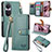 Custodia Portafoglio In Pelle Cover con Supporto S15D per Oppo Reno10 5G Verde