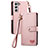 Custodia Portafoglio In Pelle Cover con Supporto S16D per Samsung Galaxy S23 Plus 5G Rosa
