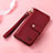 Custodia Portafoglio In Pelle Cover con Supporto S16D per Samsung Galaxy S23 Ultra 5G Rosso