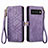 Custodia Portafoglio In Pelle Cover con Supporto S17D per Google Pixel 6 Pro 5G Viola