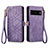 Custodia Portafoglio In Pelle Cover con Supporto S17D per Google Pixel 7 Pro 5G Viola