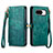 Custodia Portafoglio In Pelle Cover con Supporto S17D per Google Pixel 8 5G Verde