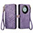 Custodia Portafoglio In Pelle Cover con Supporto S17D per Huawei Mate 60 Pro Viola