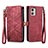 Custodia Portafoglio In Pelle Cover con Supporto S17D per Motorola Moto G53 5G Rosso