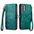 Custodia Portafoglio In Pelle Cover con Supporto S17D per Nokia G400 5G Verde