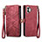 Custodia Portafoglio In Pelle Cover con Supporto S17D per Nothing Phone 2 Rosso