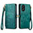 Custodia Portafoglio In Pelle Cover con Supporto S17D per Oppo A18 Verde