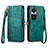 Custodia Portafoglio In Pelle Cover con Supporto S17D per Oppo Reno10 5G Verde