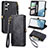 Custodia Portafoglio In Pelle Cover con Supporto S17D per Samsung Galaxy S22 5G