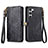 Custodia Portafoglio In Pelle Cover con Supporto S17D per Samsung Galaxy S22 5G Nero