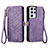 Custodia Portafoglio In Pelle Cover con Supporto S17D per Samsung Galaxy S24 Ultra 5G Viola