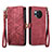 Custodia Portafoglio In Pelle Cover con Supporto S17D per Sharp Aquos R8 Rosso