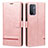 Custodia Portafoglio In Pelle Cover con Supporto SY1 per Oppo A54 5G Rosa