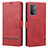 Custodia Portafoglio In Pelle Cover con Supporto SY1 per Oppo A74 5G Rosso