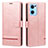 Custodia Portafoglio In Pelle Cover con Supporto SY1 per Oppo Reno7 SE 5G Rosa